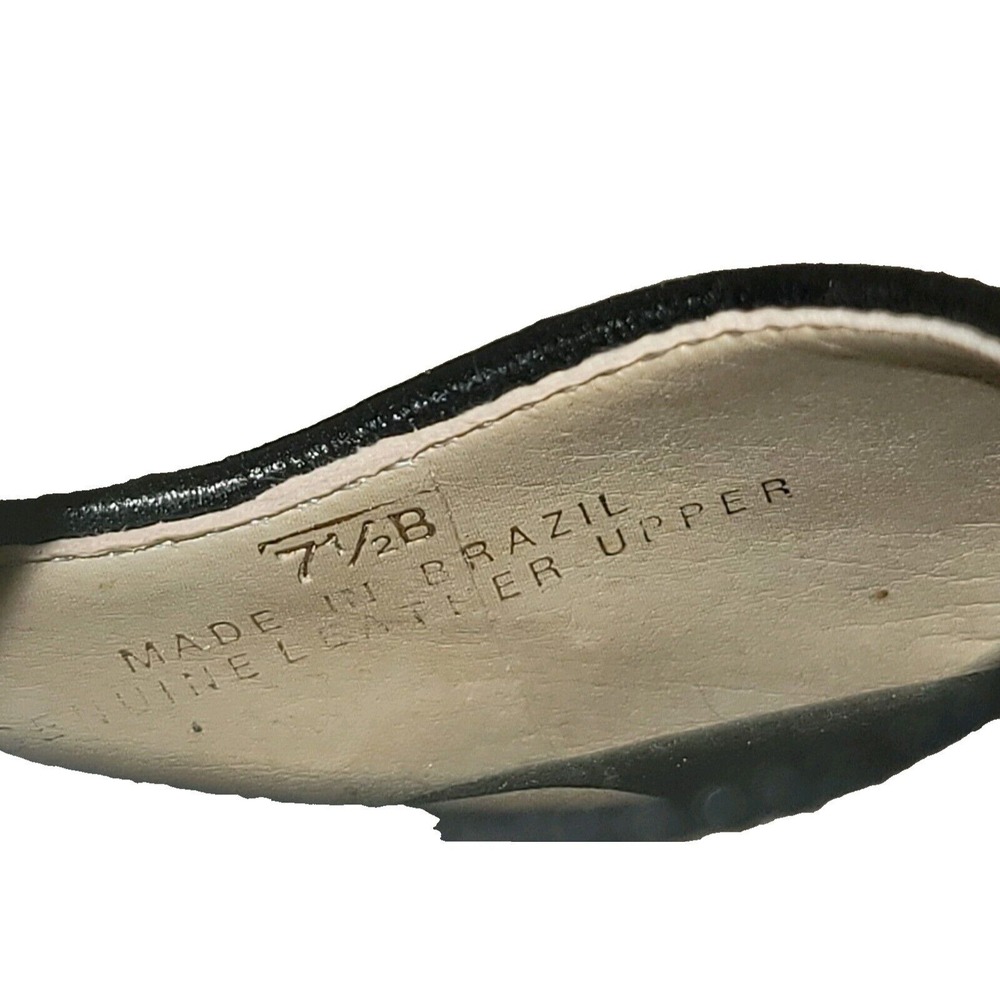 Talbots Womens Tan/Black Peep Toe Mary Jane Pumps Heels Size 7.5 B Career Office - Picture 9 of 9
